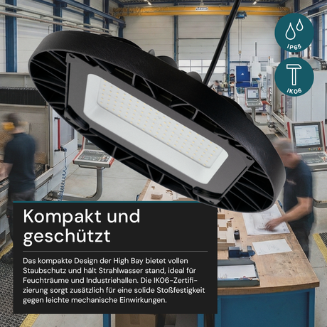 LED-HighBay, UFO, Hallenstrahler, 100 W, 9400 lm, 5000 K (neutralweiß), IP65