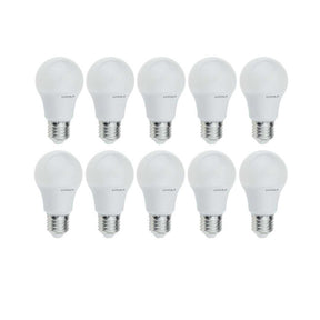 10er Pack LED Leuchtmittel E27, A60, 9W, 835lm, 2700K warmweiß.