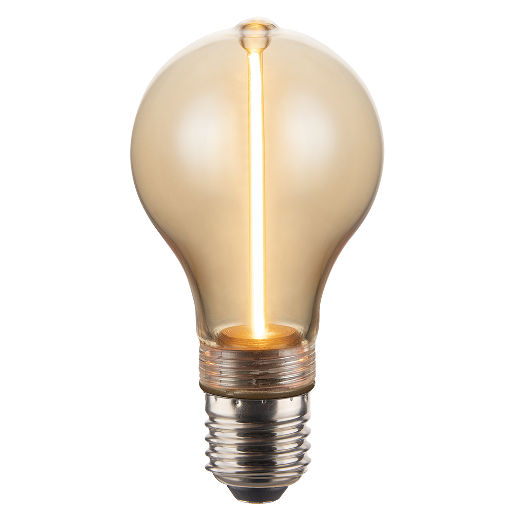LED Filament Leuchtmittel, LINE, Amber, Bulb A60, E27, 2W, 65lm, 1800K, dimmbar