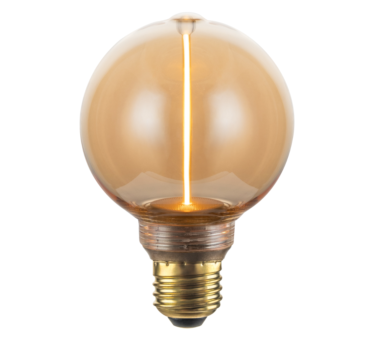 LED Filament Leuchtmittel, LINE, Amber, Globe G80, E27, 2W, 65lm, 1800K, dimmbar