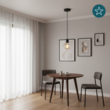 Lampenfassung E27, Metall, schwarz, 1.5 m Textilkabel schwarz, exkl. Leuchtmittel