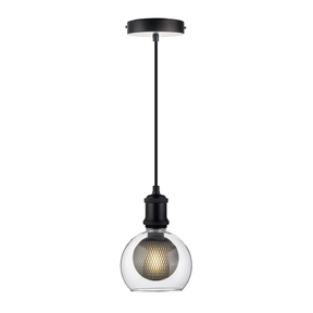 LED Filament Leuchtmittel BUBBLE MESH, inkl schwarzer E27-Fassung mit Textilkabel, 1,5m,  4W, 470lm, 2700K, dimmbar.