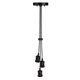 Hängeleuchte 3-Fach, E27, AVOCADO, Metall, schwarz, Textilkabel schwarz, exkl. Leuchtmittel