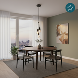 Hängeleuchte 3-Fach, E27, AVOCADO, Metall, schwarz, Textilkabel schwarz, exkl. Leuchtmittel