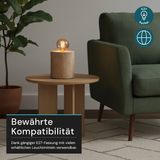 Tischleuchte E27, JAR, Zement, Textilkabel mit Schalter, exkl. Leuchtmittel