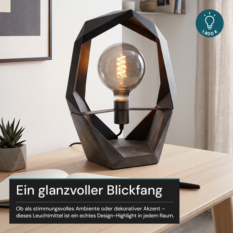LED Filament Leuchtmittel, BULB, G125, E27, 4 W, 100 lm, 1800 K, dimmbar