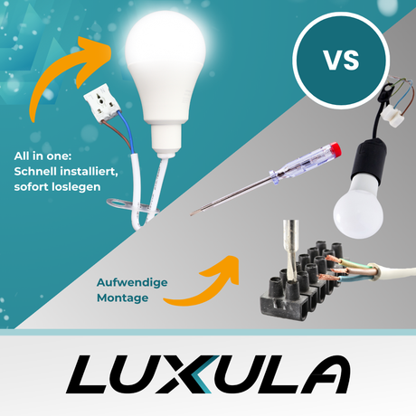 LED Renovierungslampe, 11W, 1150lm, 4000K, mit Kabel und Klemme.