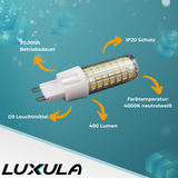 LED-Leuchtmittel, G9, dimmbar, 7 W, 700 lm, 4000 K (neutralweiß), 240°, AC 220-240V | Lichttechnik24.de.