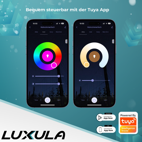 LED RGB+CCT Leuchtmittel, E14, Kerze B37, 5W, 464lm, SMART, Tuya App steuerbar, Kerze.