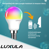 LED RGB+CCT Leuchtmittel, E14, 5W, 454lm, SMART, Tuya App steuerbar, Minibulb