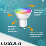 LED RGB+CCT Leuchtmittel, GU10, 5W, 387lm, SMART, Tuya App steuerbar