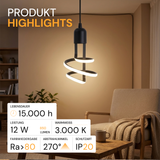 LED-Leuchtmittel, 12 W, 850 lm, 3.000 K, E27, Modernes Design, Dekobeleuchtung