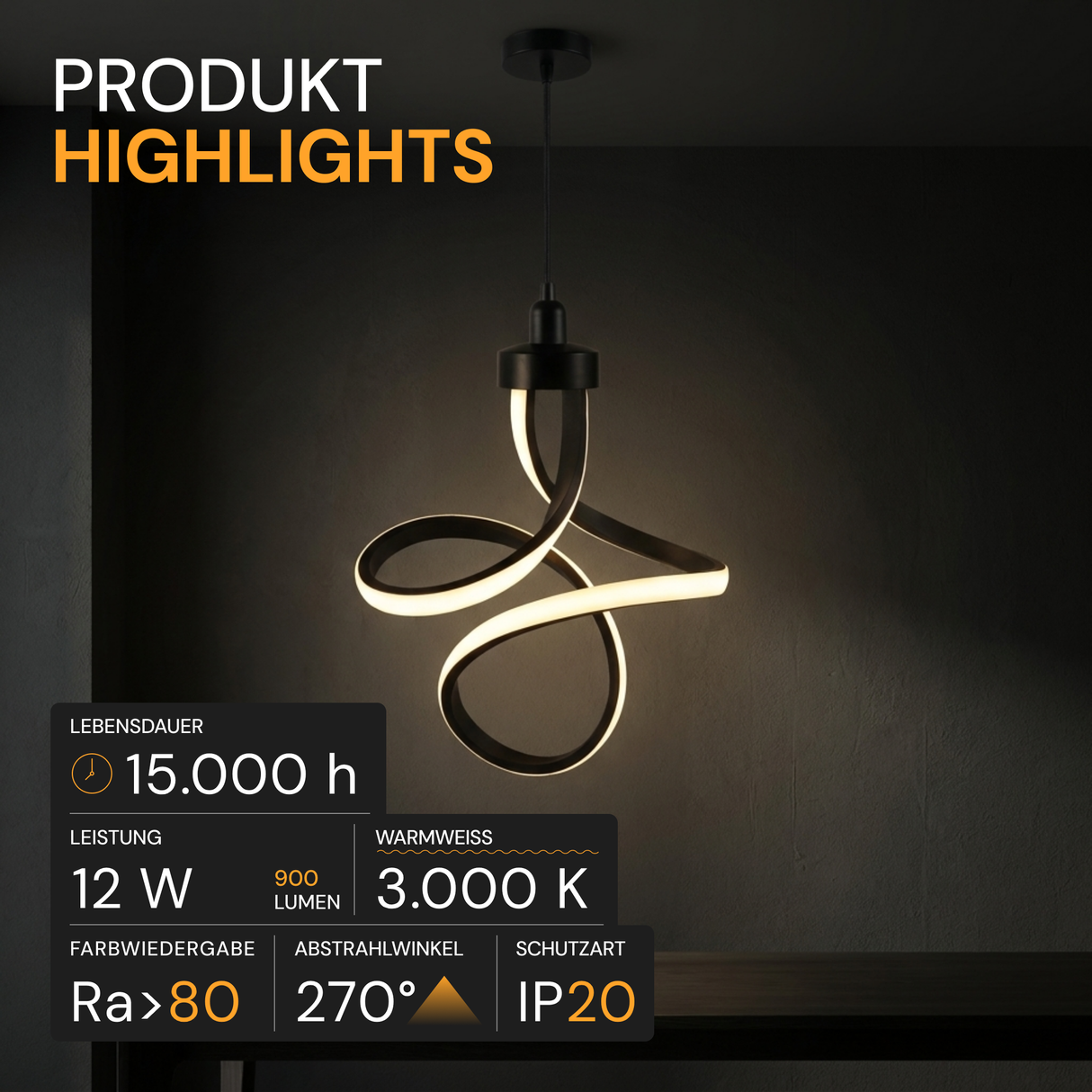 LED-Leuchtmittel, 12 W, 900 lm, 3.000 K, E27, Modernes Design, Dekobeleuchtung