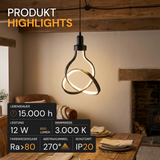 LED-Leuchtmittel, 12 W, 650 lm, 3.000 K, E27, Modernes Design, Dekobeleuchtung