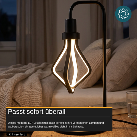 LED-Leuchtmittel, 12 W, 600 lm, 3.000 K, E27, Modernes Design, Dekobeleuchtung