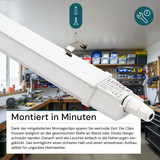 5er Set LED Feuchtraumleuchte, 36W, 3250lm, 4000K, 1200mm, IP65, mit Quick Connector