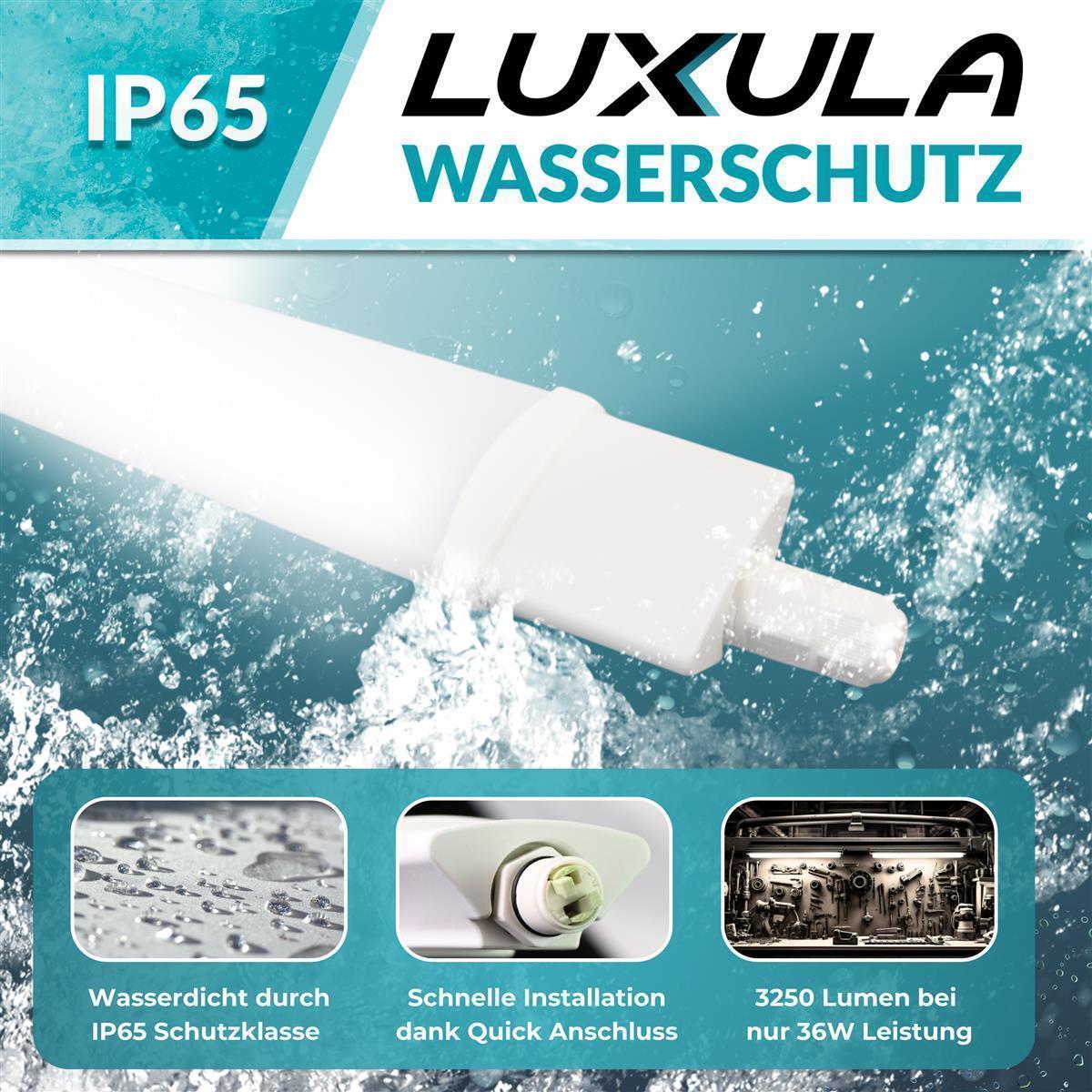 20er Set LED Feuchtraumleuchte, 36W, 3250lm, 4000K, 1200mm, IP65, mit Quick Connector