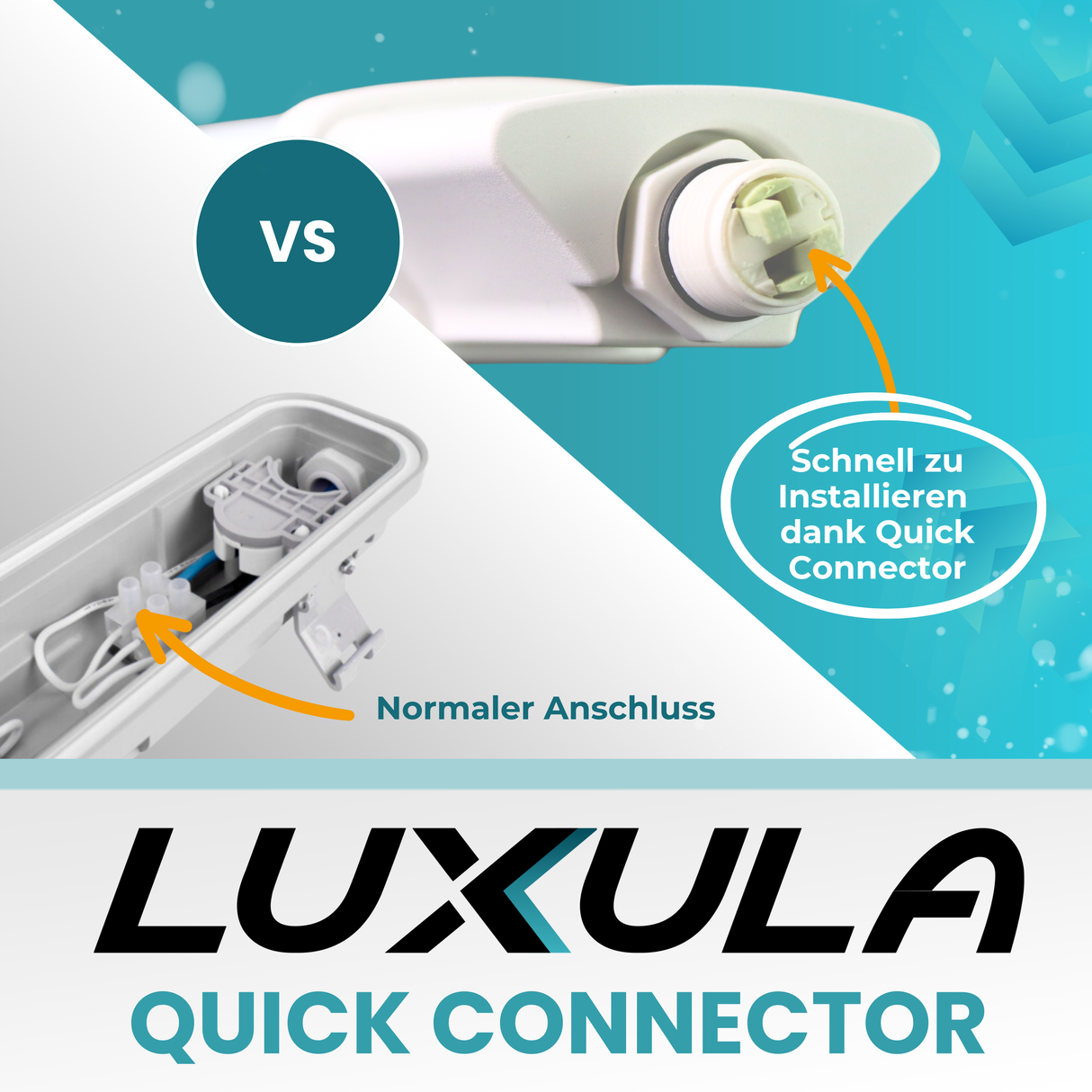 2er Set LED Feuchtraumleuchte, 36W, 3250lm, 4000K, 1200mm, IP65, mit Quick Connector