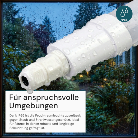 LED Feuchtraumleuchte, 150 cm, 24 W, 2640 lm, 4000 K (neutralweiß), IP65, Fast Connector