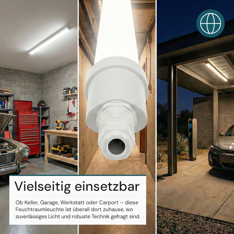LED Feuchtraumleuchte, 150 cm, 24 W, 2640 lm, 4000 K (neutralweiß), IP65, Fast Connector