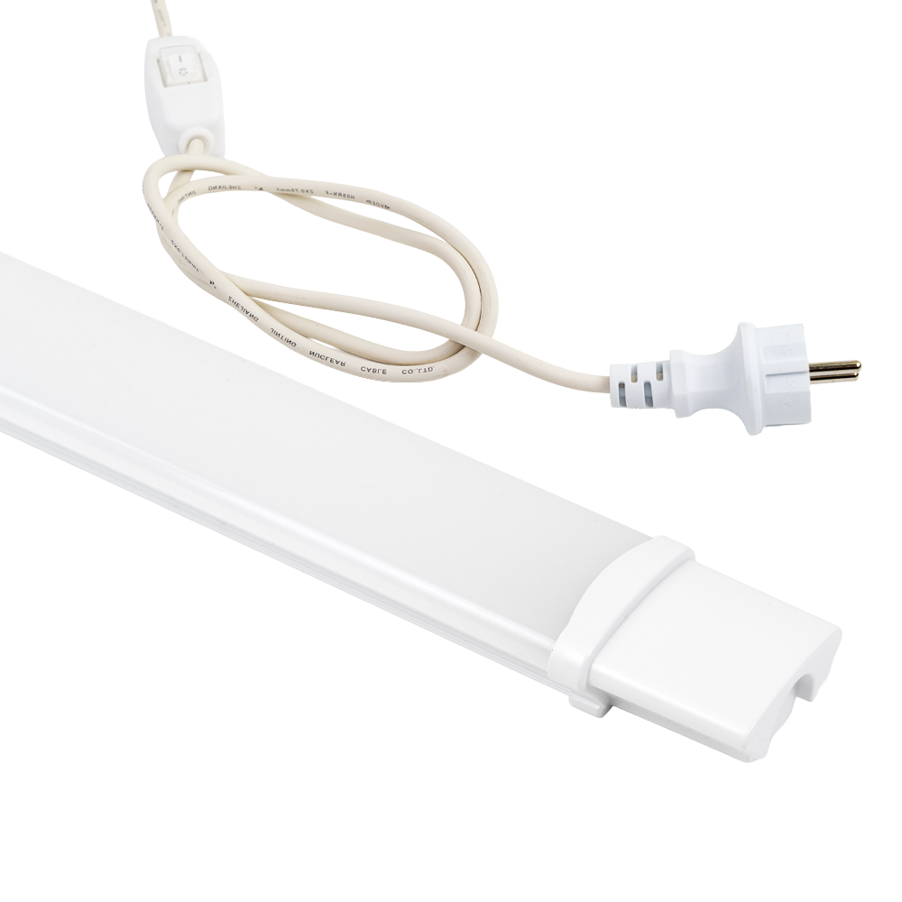 LED Feuchtraumleuchte, 22 W, 2000lm, 4000K, 900 mm, IP65, mit Schalter und IP44 Stecker
