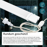 LED Feuchtraumleuchte, 22 W, 2000lm, 4000K, 900 mm, IP65, mit Schalter und IP44 Stecker