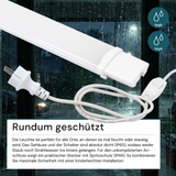 LED Feuchtraumleuchte, 22 W, 2000lm, 4000K, 900 mm, IP65, mit Schalter und IP44 Stecker
