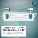 LED Feuchtraumleuchte, 32 cm, 6 W, 600 lm, 4000 K (neutralweiß), IP65, mit Quick Connector