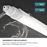 16er-Pack LED Feuchtraumleuchte SLIM, 150 cm, 48 W, 5760 lm, 4000 K (neutralweiß), IP65, IK06, durchschleifbar, mit Quick Connector