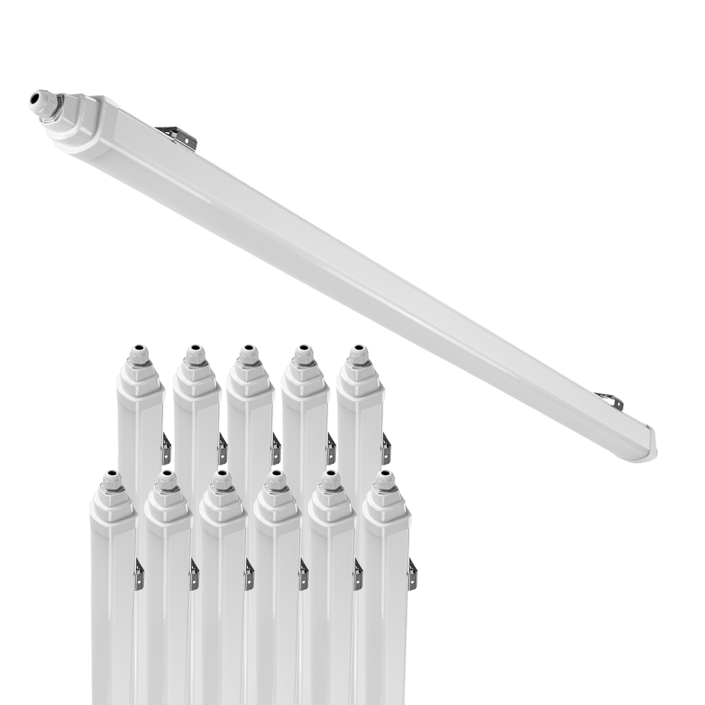 12er-Pack LED Feuchtraumleuchte, 150 cm, 48 W, 5760 lm, 4000 K (neutralweiß), IP65, IK06, durchschleifbar, mit Quick Connector