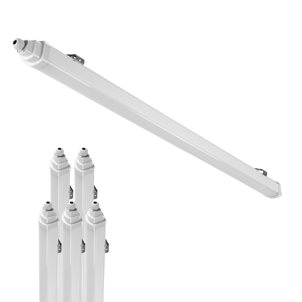6er-Pack LED Feuchtraumleuchte, 120 cm, 36 W, 4320 lm, 4000 K (neutralweiß), IP65, IK06, durchschleifbar, mit Quick Connector