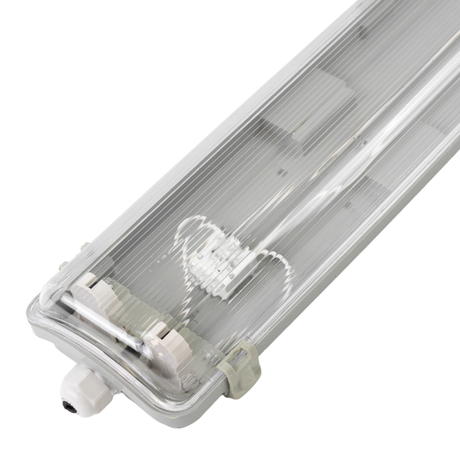 LED Wannenleuchte Gehäuse für 2x LED-Röhren T8, 120cm, IP65, IK08