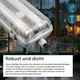 LED Wannenleuchte 60 cm, inkl 2 x 9W LED-Röhren T8,durchschleifbar, 4000K, IP65, IK08.