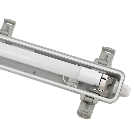 LED Wannenleuchte 120 cm, inkl 1x18W LED-Röhren T8,  4000K, IP65, IK08.
