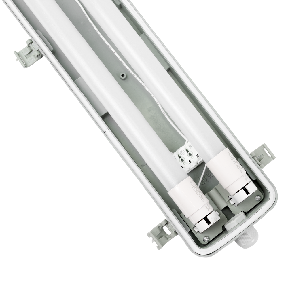 LED Wannenleuchte mit 2x 22W LED-Röhren T8, 150cm, 4000K, IP65, IK08