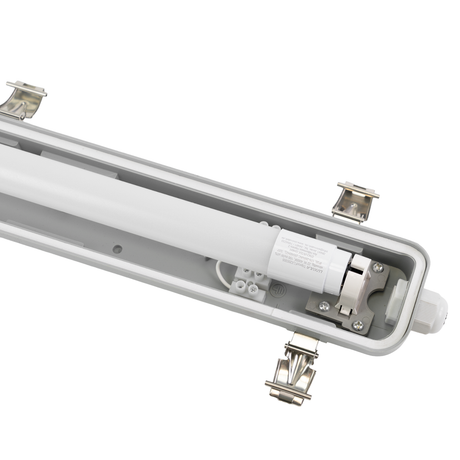 LED Wannenleuchte mit 1x 22W LED-Röhren T8, 150cm, 4000K, IP65, IK08