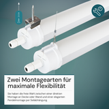 LED Feuchtraumleuchte, 60 cm, 20W-16W-12W einstellbar, max. 2447 lm, 3CCT,IP65, IK08,  rund, durchschleifbar.