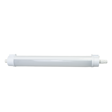 LED Feuchtraumleuchte, 60 cm, 20W-16W-12W einstellbar, max. 2447 lm, 3CCT,IP65, IK08,  rund, durchschleifbar.