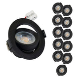 LED Downlight, schwenkbar, in Schwarz, 5 W, 450 lm, 3000 K (warmweiß), 38°, Einbaustrahler