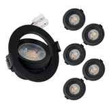 LED Downlight, schwenkbar, in Schwarz, 5 W, 450 lm, 3000 K (warmweiß), 38°, Einbaustrahler