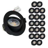 LED Downlight, schwenkbar, in Schwarz, 5 W, 450 lm, 3000 K (warmweiß), 38°, Einbaustrahler