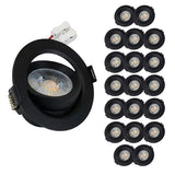 LED CCT Downlight, dimmbar, schwenkbar, in Schwarz, 7 W, 600 lm, 3000 - 6500 K (einstellbar), 38°, Einbaustrahler