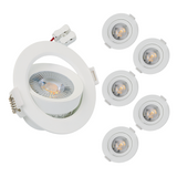 LED CCT Downlight, dimmbar, schwenkbar, in Weiß, 7 W, 600 lm, 3000 - 6500 K (einstellbar), 38°, Einbaustrahler
