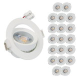 LED Downlight, schwenkbar, in Weiß, 5 W, 450 lm, 3000 K (warmweiß), 38°, Einbaustrahler