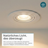 LED Downlight, schwenkbar, in Weiß, 5 W, 450 lm, 3000 K (warmweiß), 38°, Einbaustrahler