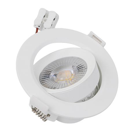 LED Downlight, schwenkbar, in Weiß, 7 W, 600 lm, 3000 K (warmweiß), 38°, Einbaustrahler