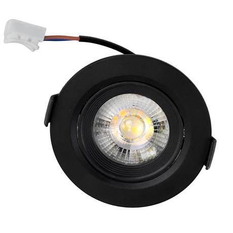 LED CCT Downlight, dimmbar, schwenkbar, in Schwarz, 5 W, 450 lm, 3000 - 6500 K (einstellbar), 38°, Einbaustrahler