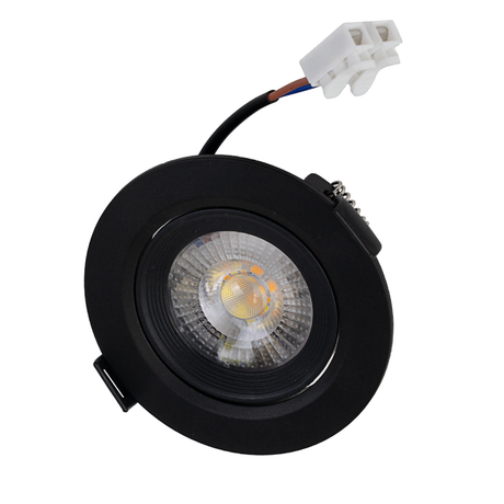 LED Downlight, schwenkbar, in Schwarz, 7 W, 600 lm, 3000 K (warmweiß), 38°, Einbaustrahler