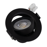 LED Downlight, schwenkbar, in Schwarz, 7 W, 600 lm, 3000 K (warmweiß), 38°, Einbaustrahler