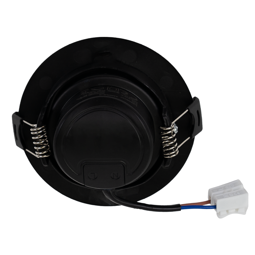 LED Downlight, schwenkbar, in Schwarz, 5 W, 450 lm, 3000 K (warmweiß), 38°, Einbaustrahler